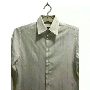 GEORG ROTH- White Long Sleeve Buttoned Shirt/froral Print Contrast Cuff/Collar S
